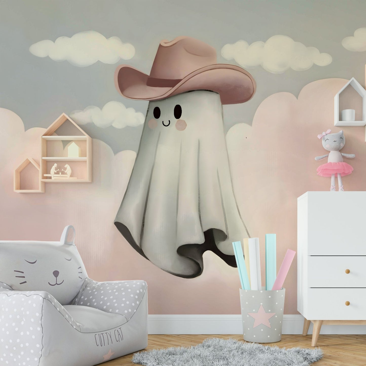 The art style is minimalist, graphic, and clean.
