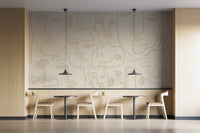 Human Face Line Wallpaper Mural - Giffywalls abstract-09