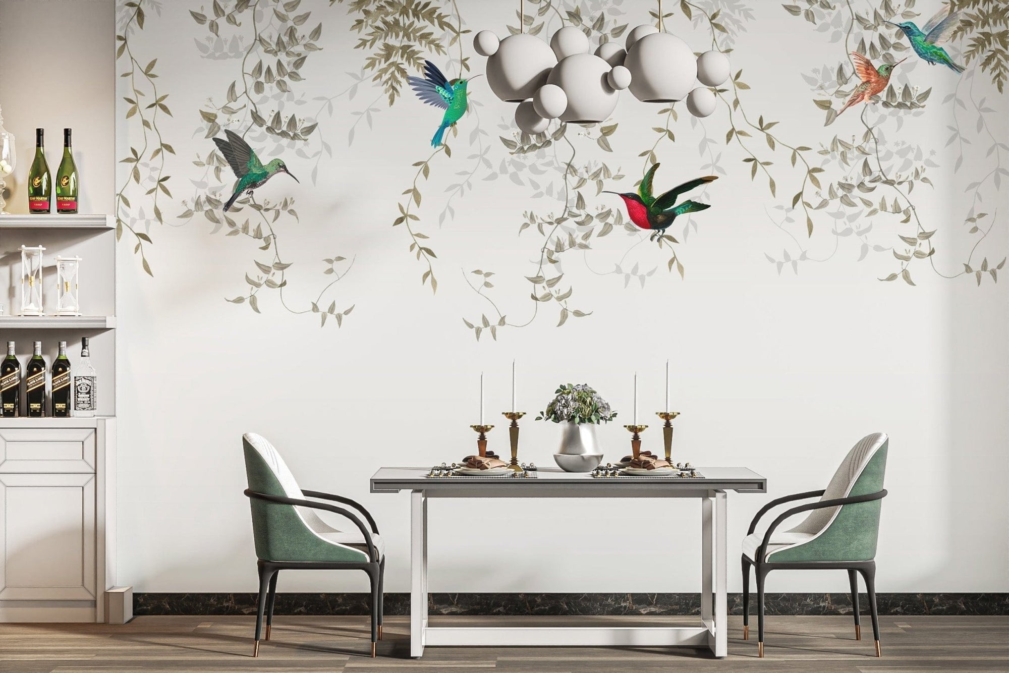 Hummingbird Haven Wallpaper Mural for elegance B806