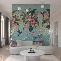 Nature inspired floral wallpaper mural for contemporary home styling
