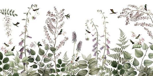 Floral Hummingbird Delights wall murals