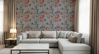 Minimalist Hummingbird's Song wall mural in a bright hallway setting.