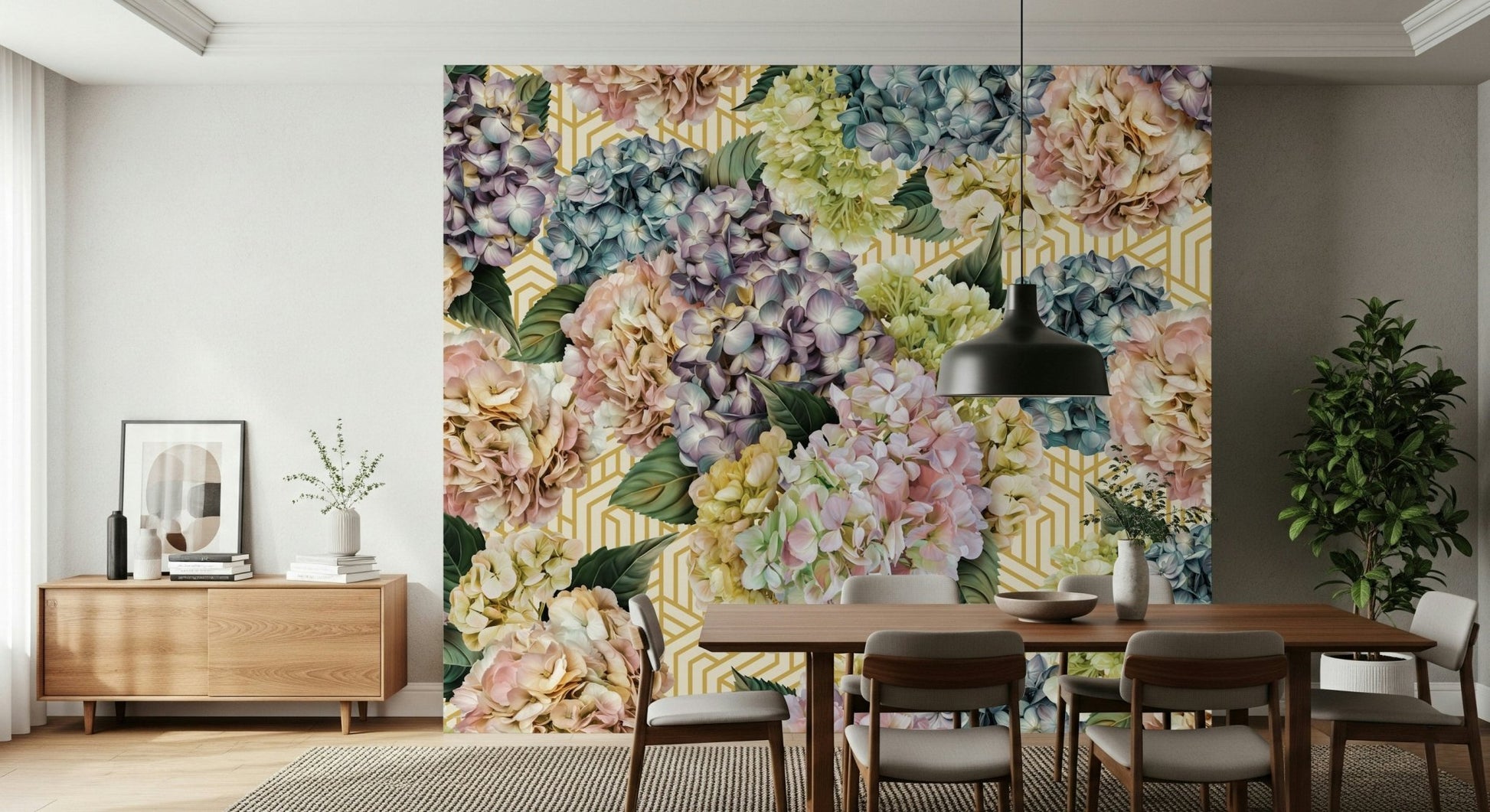 A serene subtle flower wall mural for your decor.
