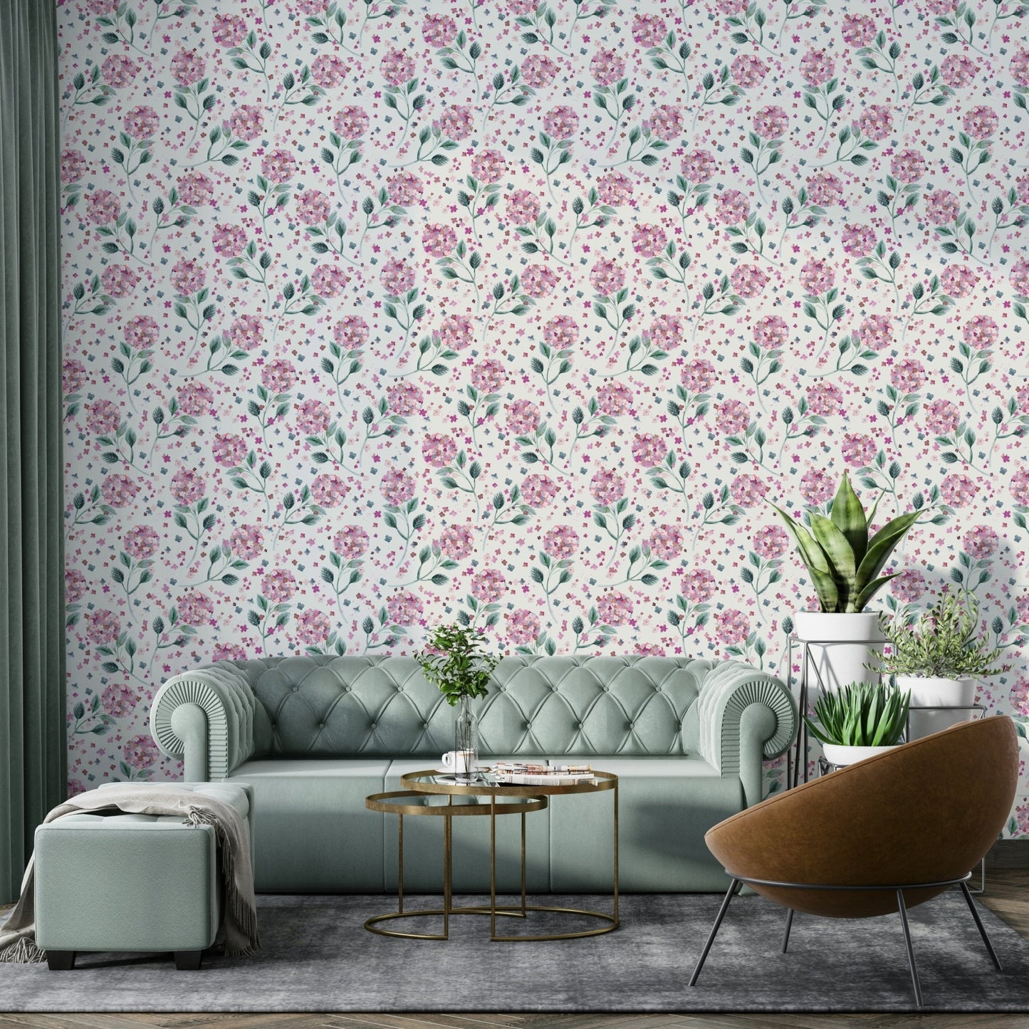 Romantic floral wall mural

