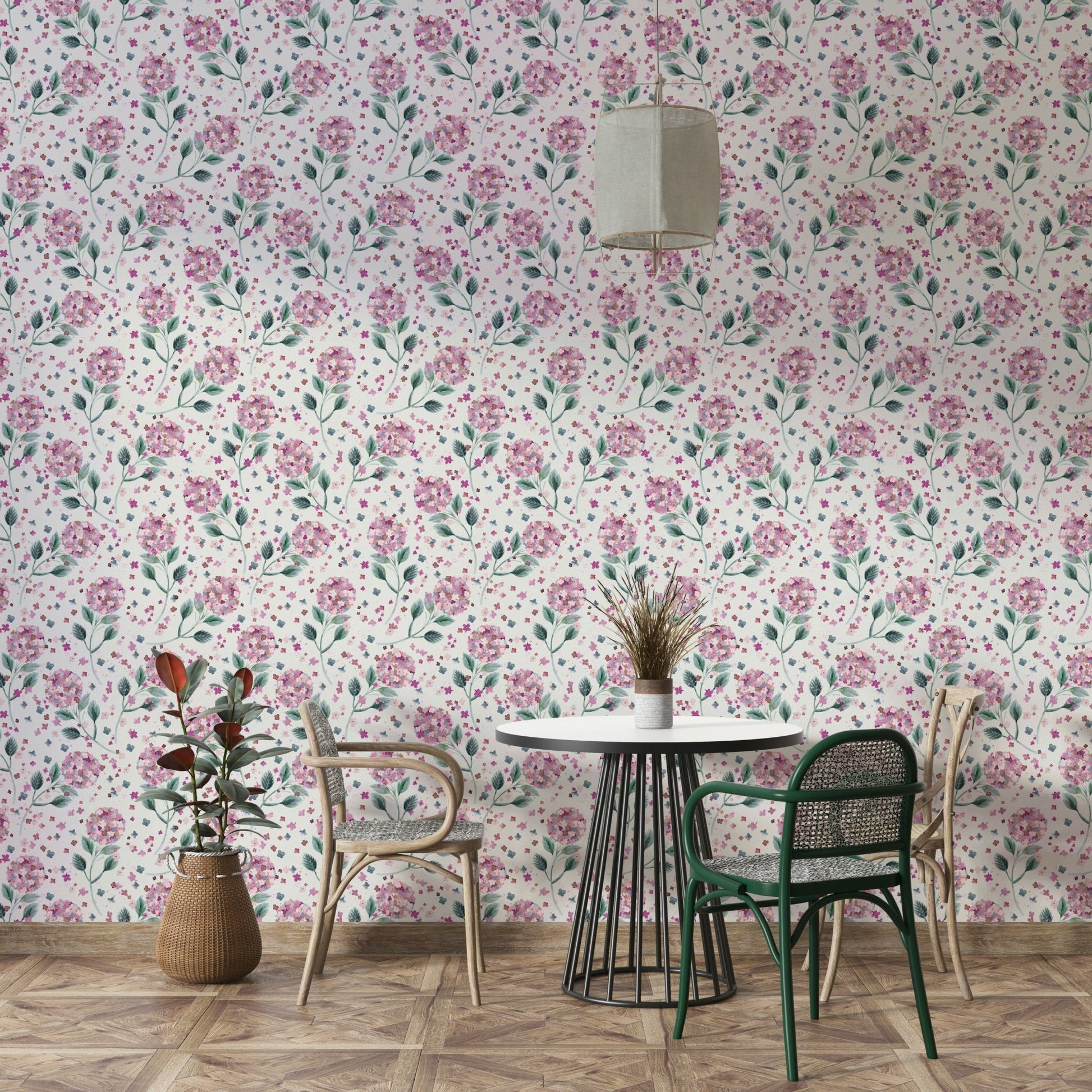 Purple pink flower wallpaper mural

