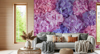 High-quality Hydrangea Hues wall mural for a luxury residence wall.