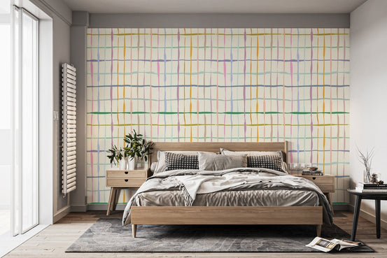 HydroTartan watercolor wallpaper with a soft plaid pattern., AN108