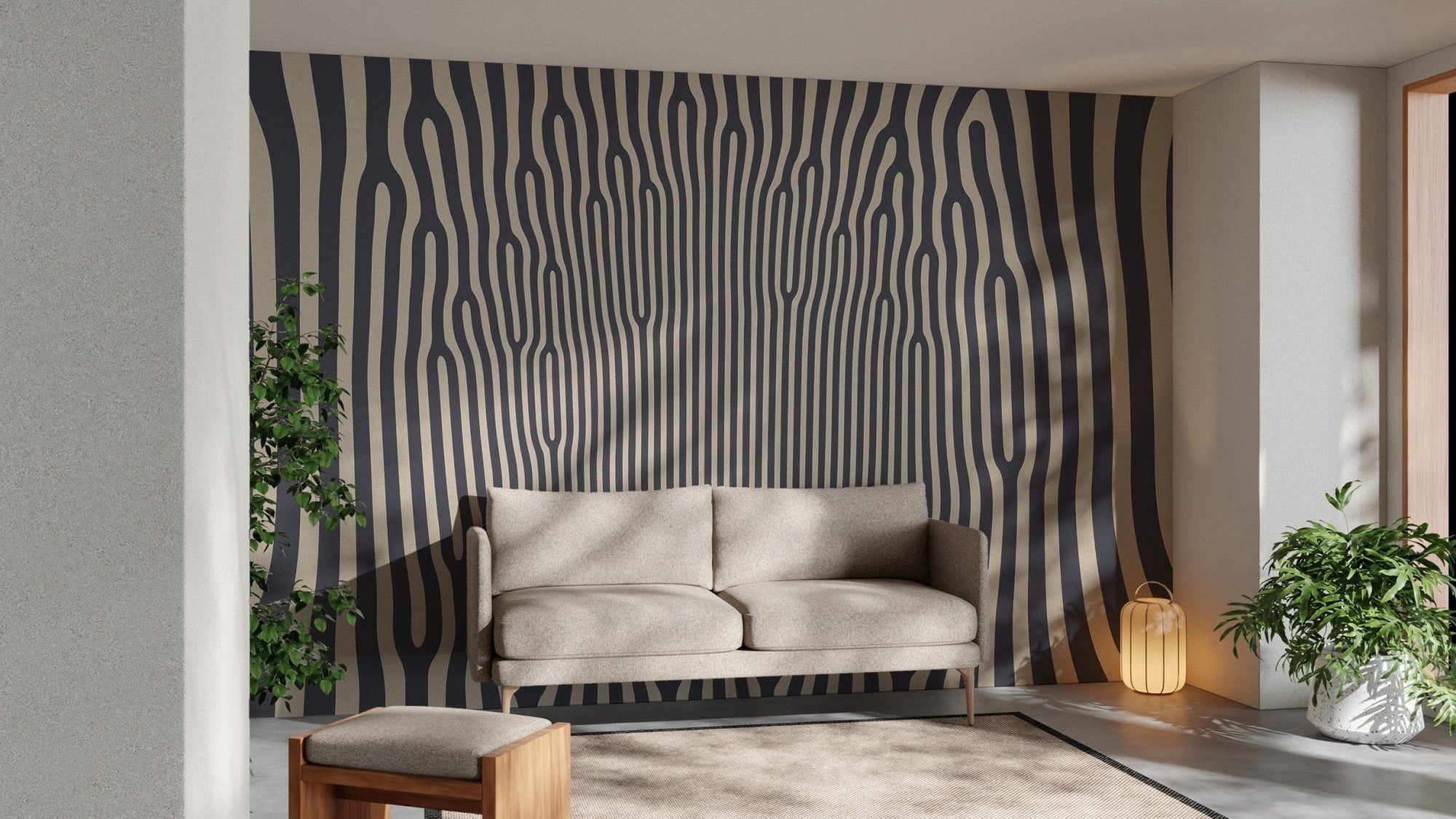 Elegant hypnotic harmony wall mural design, C207