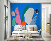 A graceful subtle pattern wall mural in bright, fun tones., GD5147