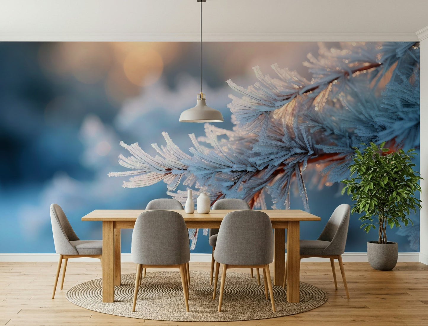 An artistic minimalist form mural for home decor.
