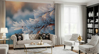 A beautiful modern art wall mural of delicate lines.