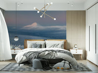 A serene majestic mountain wall mural for your decor.