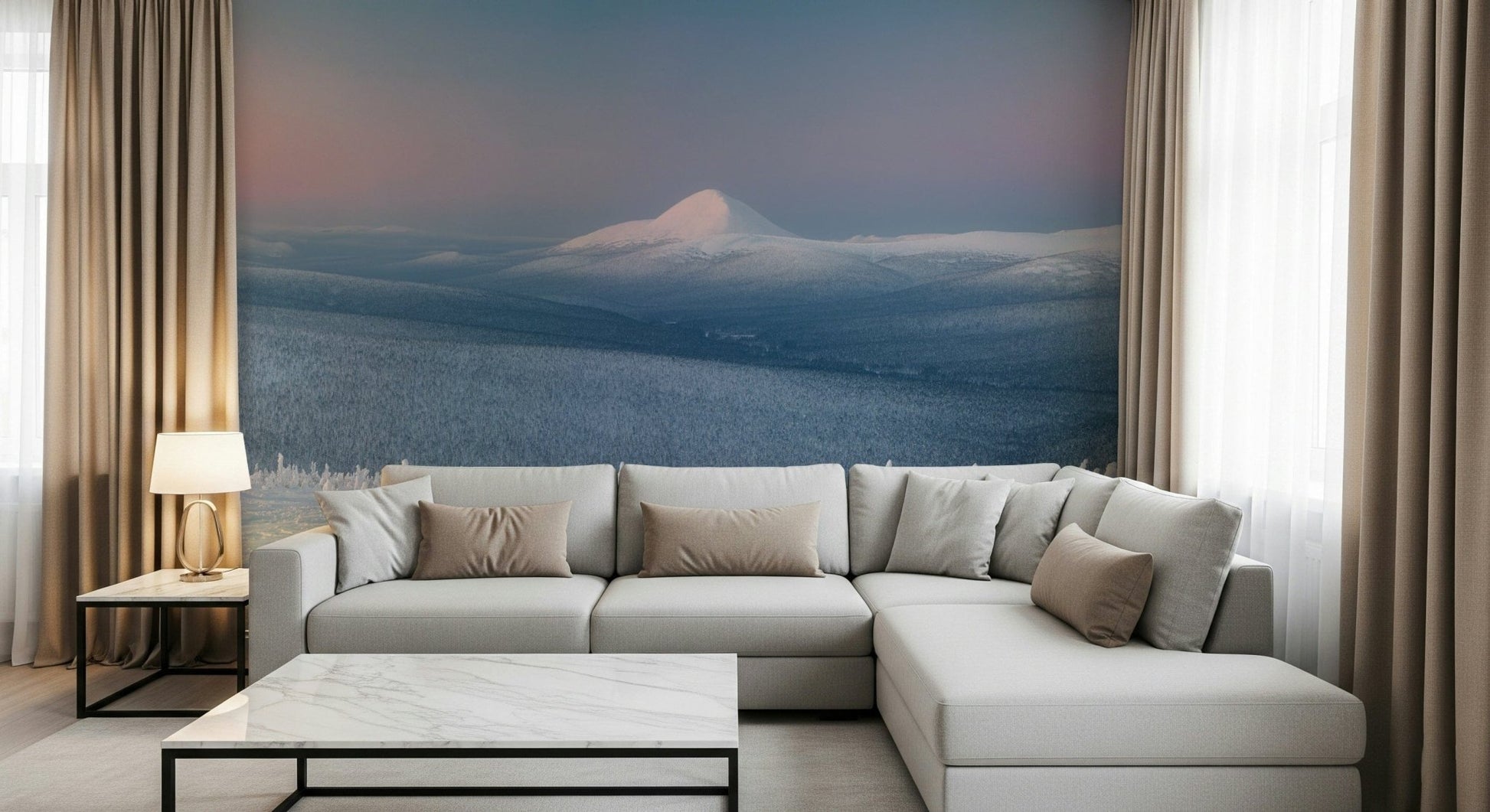 An artistic nature inspired mural for home decor.
