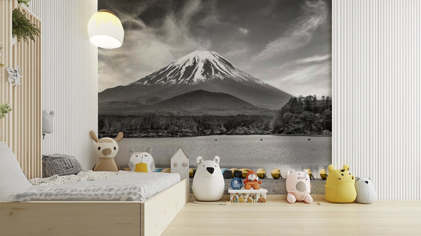 Scenic mural with calm Lake Shoji and towering Mount Fuji., GD1492