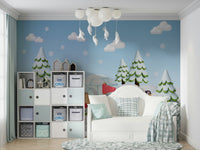 The scene includes cozy igloos and snowy hills.
