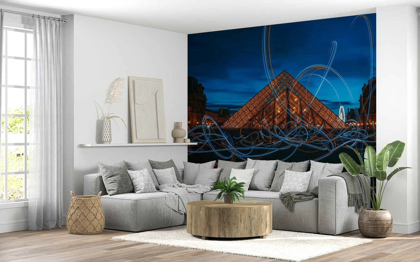 A serene Parisian architecture wall mural for your decor.
