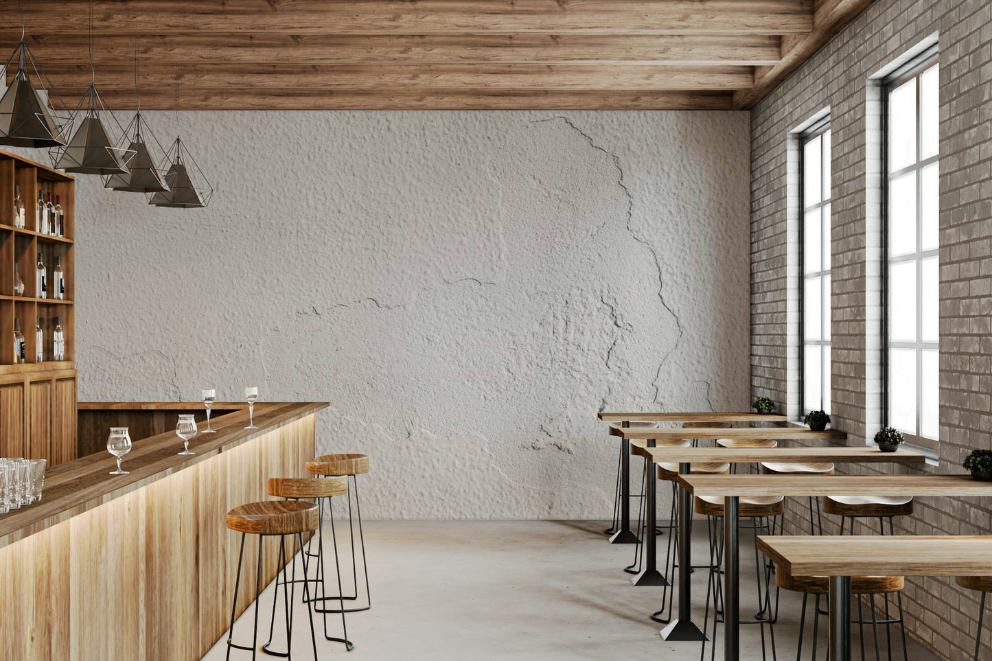 Textured wallpaper for walls creating a sophisticated, wabi-sabi aesthetic.