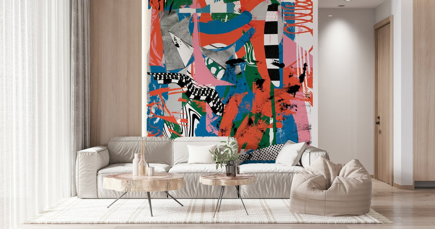 A serene chaotic pattern wall mural for your decor.