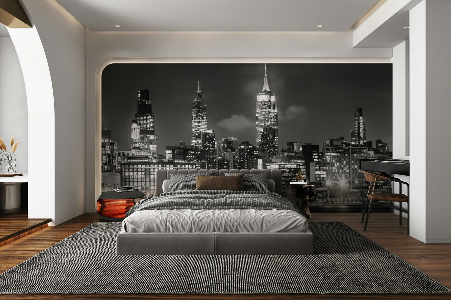 Stunning New York City skyline mural with Little Island

