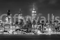 Cityscape mural featuring Midtown Manhattan and Little Island

