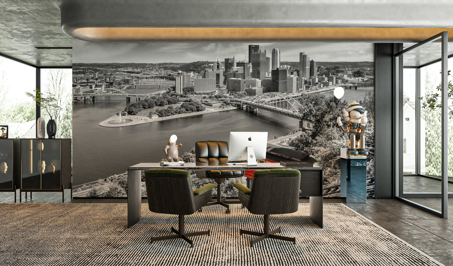 Colorkey wallpaper for walls with red cable car

