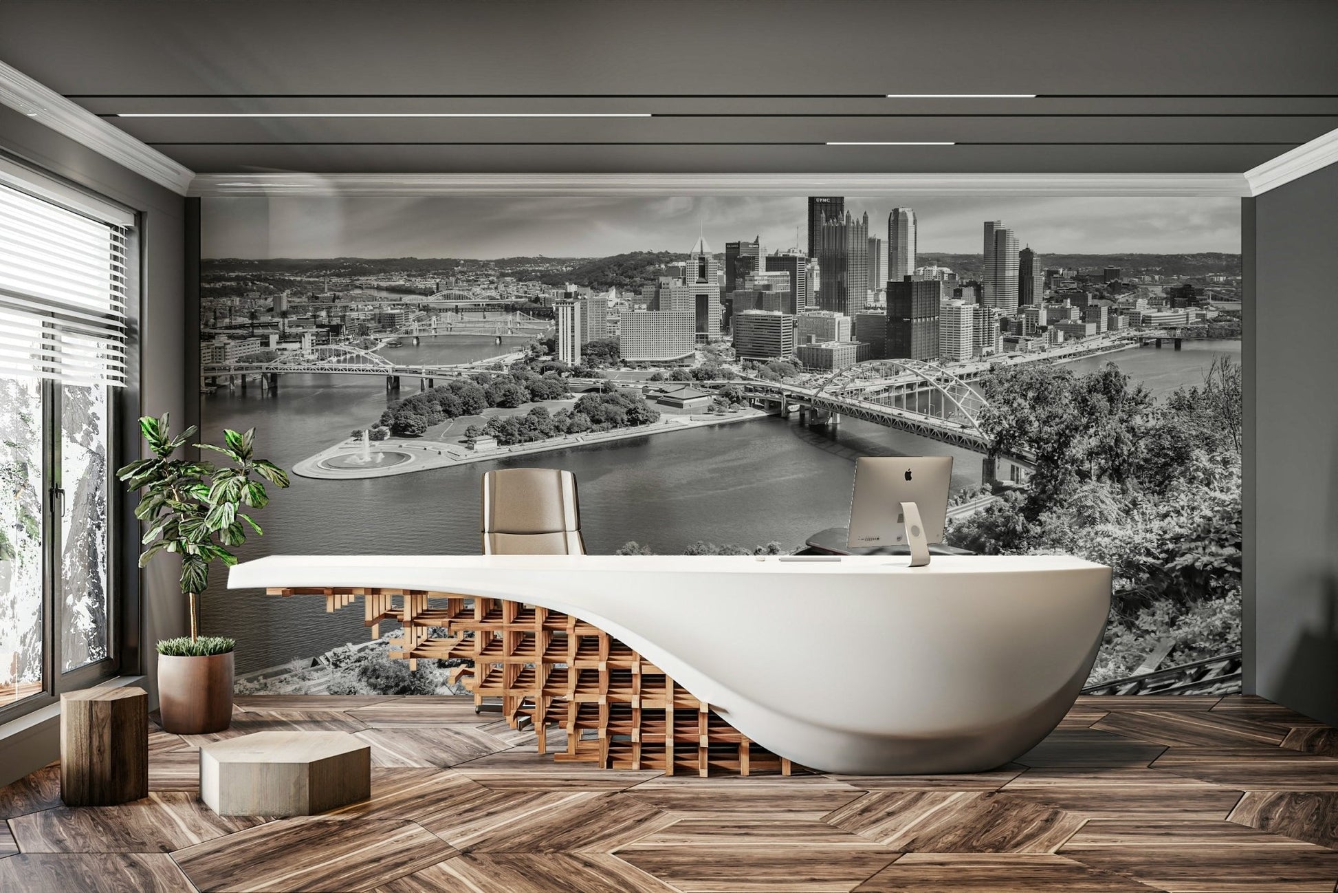 Duquesne Incline mural wallpaper of Pittsburgh

