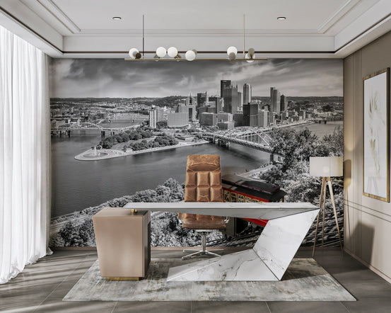 Pittsburgh skyline mural with Duquesne Incline, GD2298