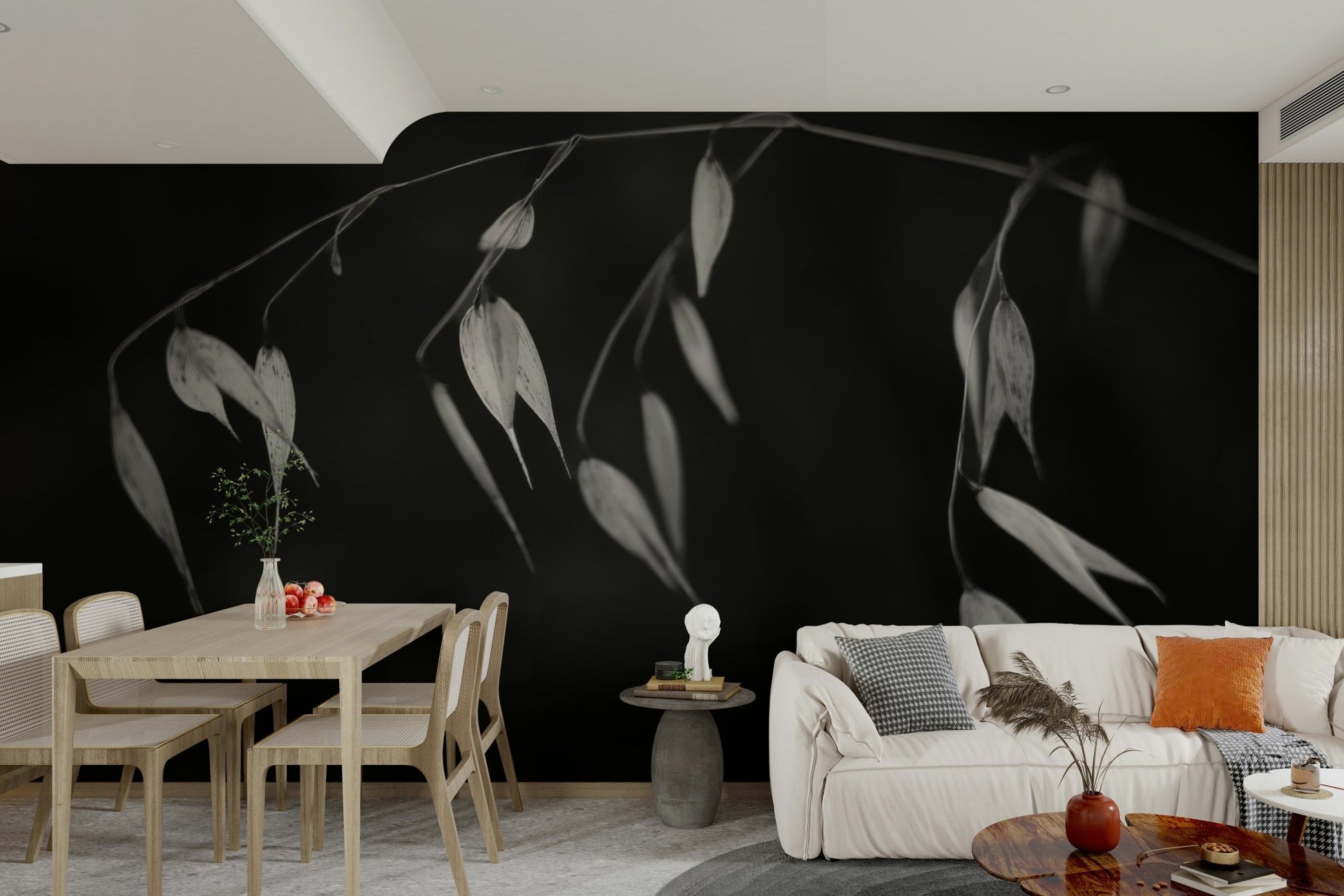 A high-angle view of the wall mural in a large space., GD4602