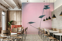 A peaceful abstract plant wallpaper mural for any room.

