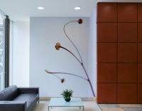 The wallpaper is used to create a feature wall in a dining room.