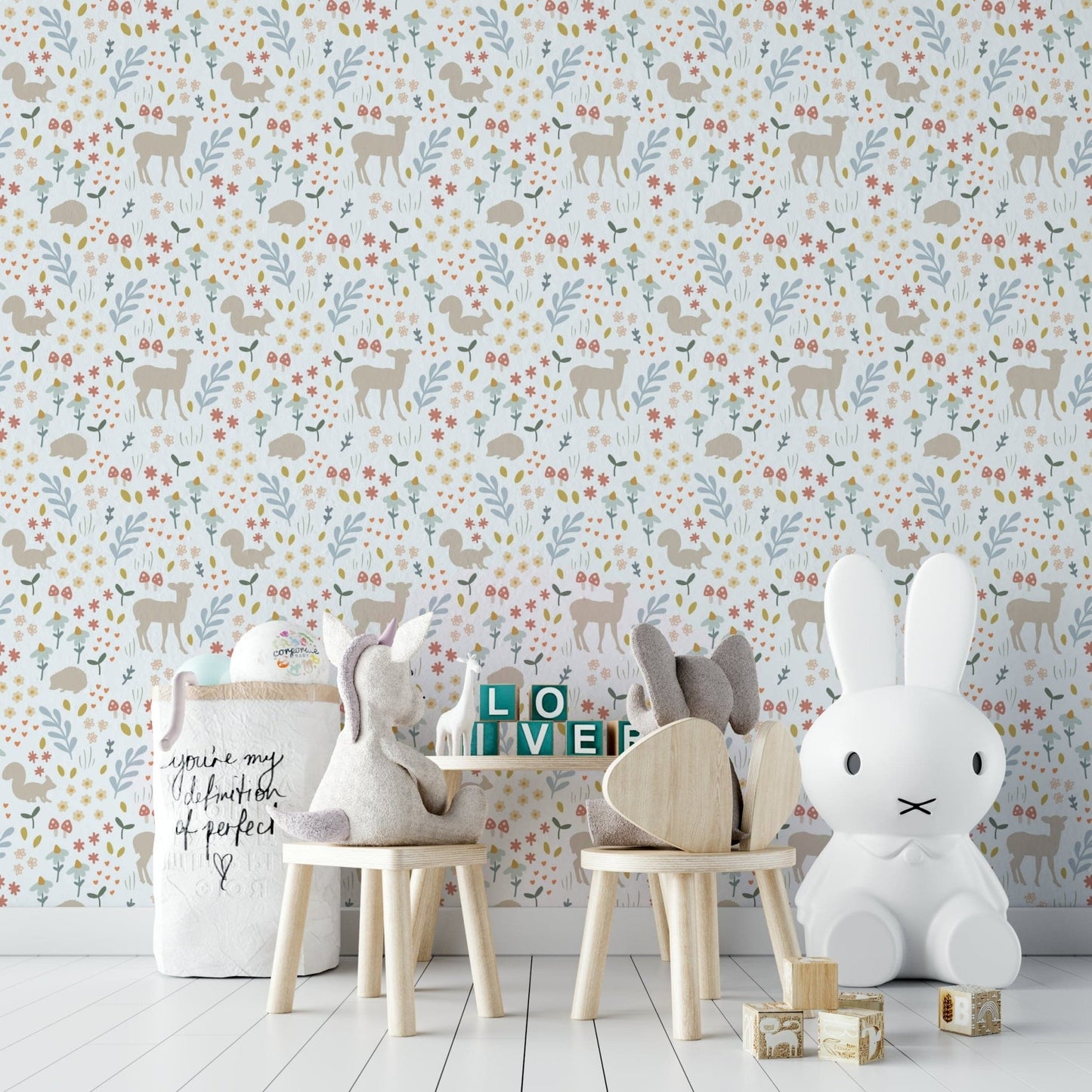 Cute deer and squirrel woodland art GD323

