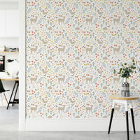 Baby deer and pastel forest leaves GD323


