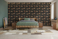 Pichwai style wall mural featuring Indian cows