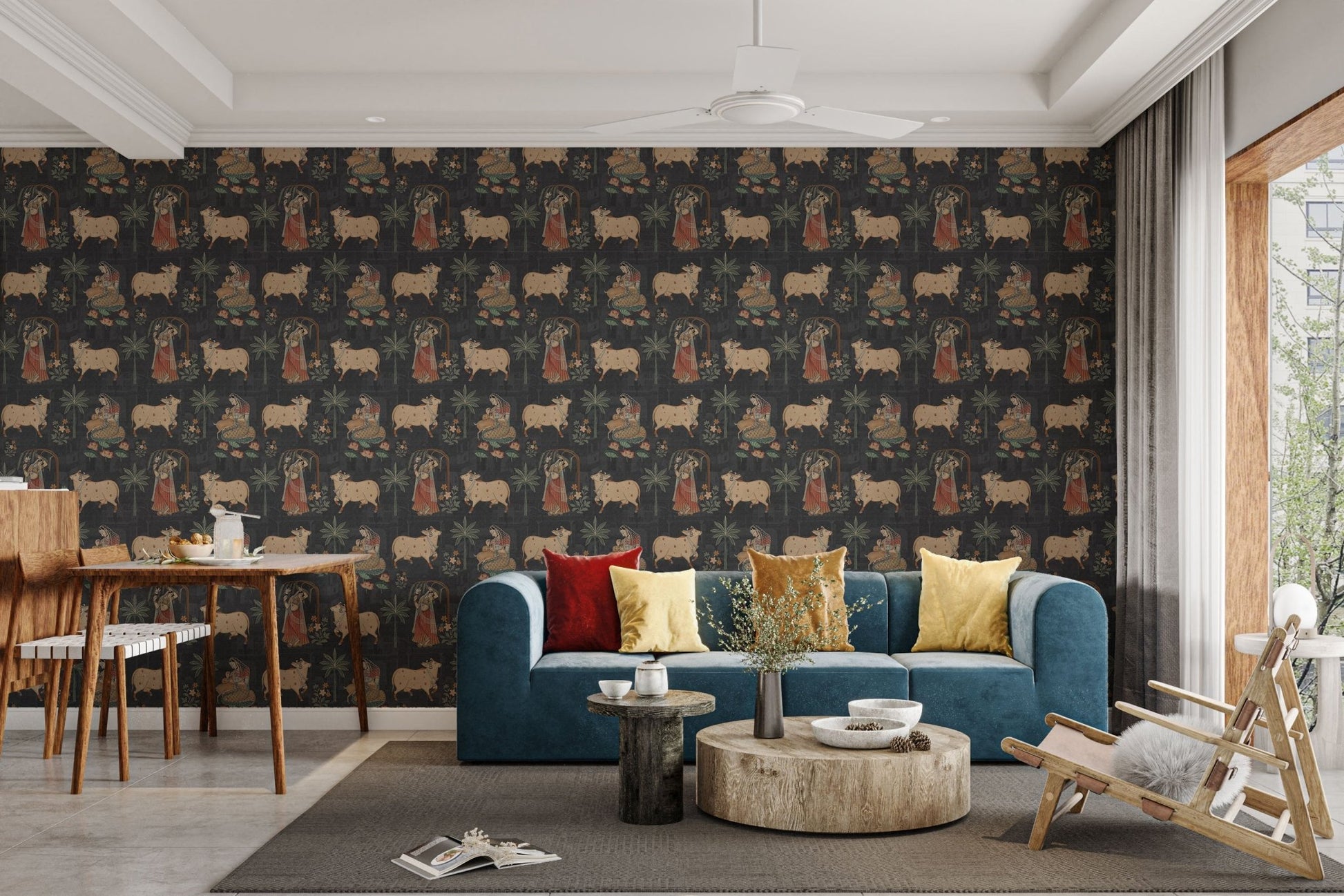 Sacred cow Pichwai art wallpaper for walls