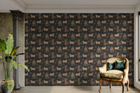 Close-up of a Pichwai painting design of a cow