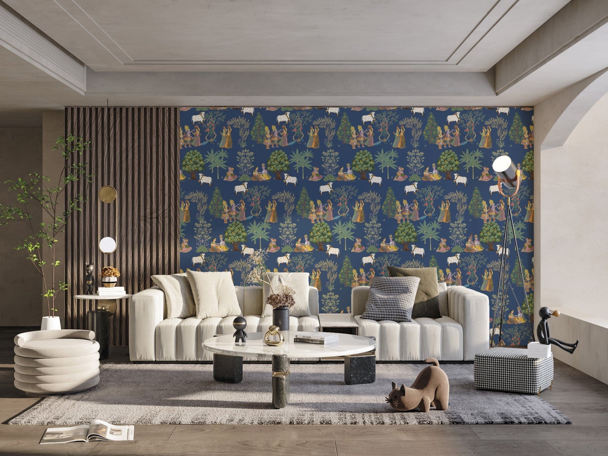 Decorative Indian Folk Art Wallpaper
