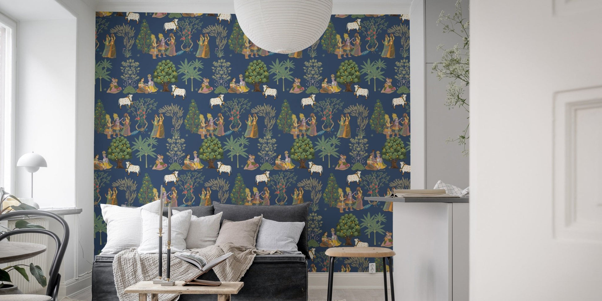 Indian Folk Art Wall Mural Design
