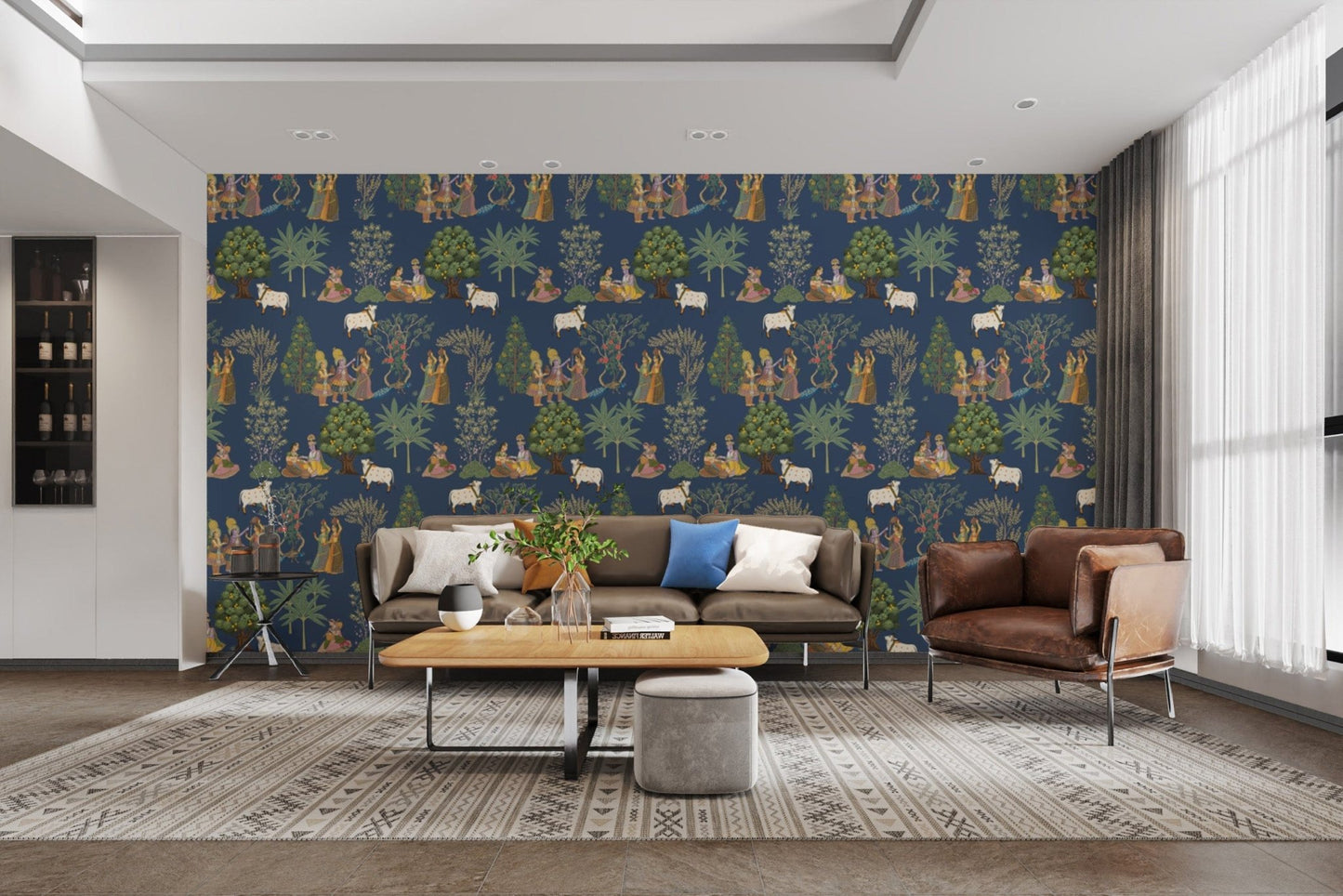 Vibrant Indian Folk Art Wallpaper
