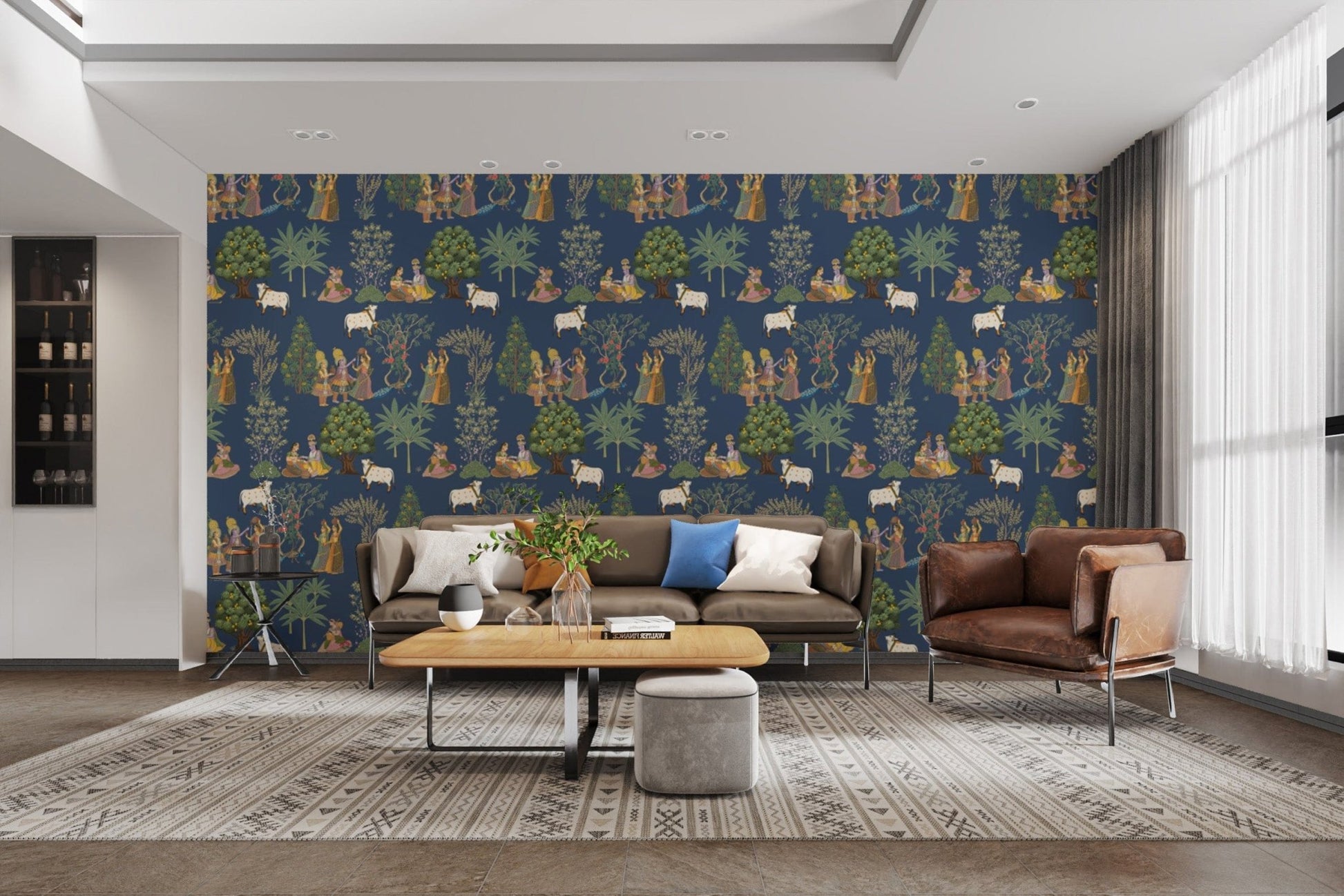 Vibrant Indian Folk Art Wallpaper
