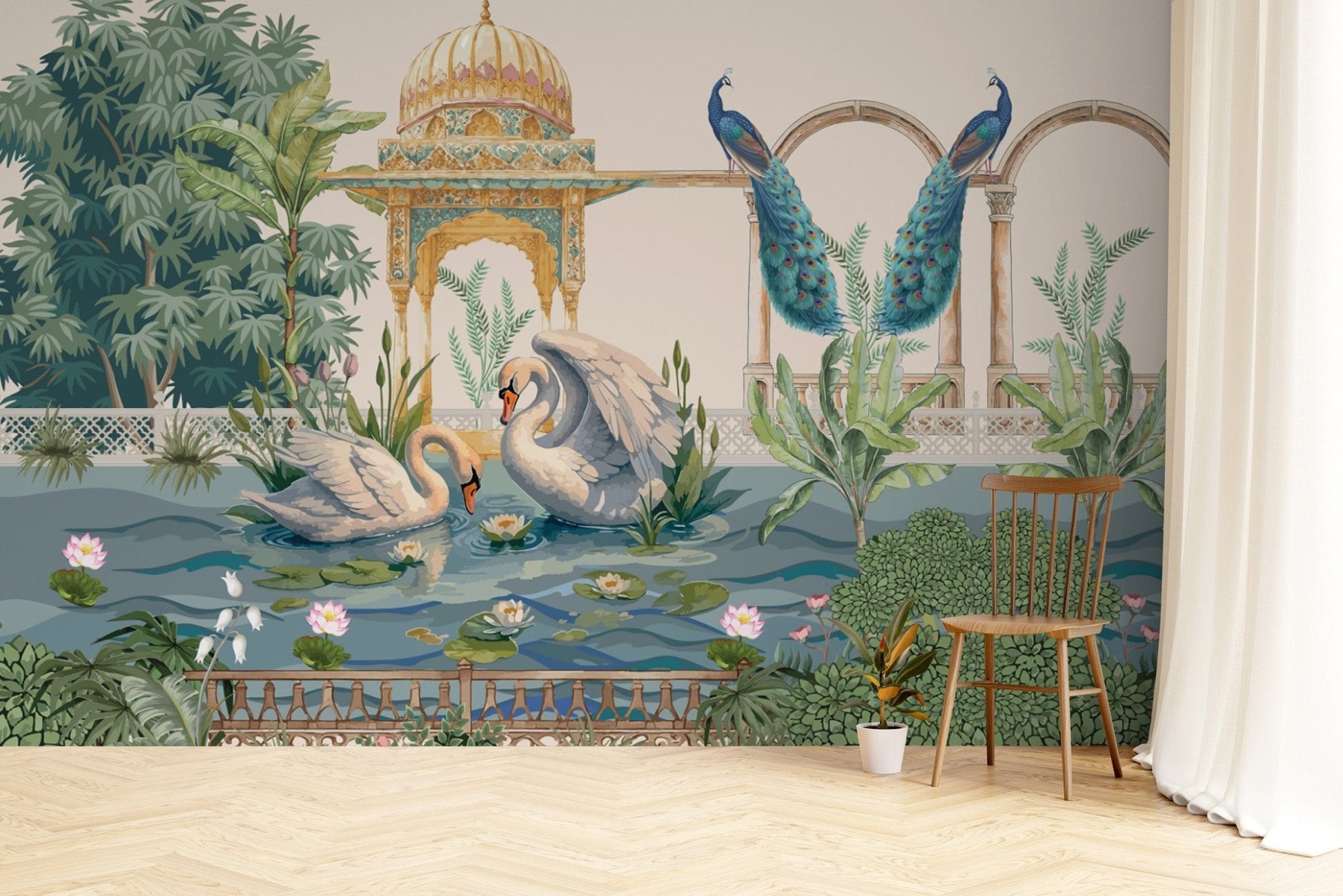 Royal Mughal Architecture Wallpaper Design
