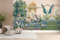Elegant Mughal Pavilion Wall Mural
