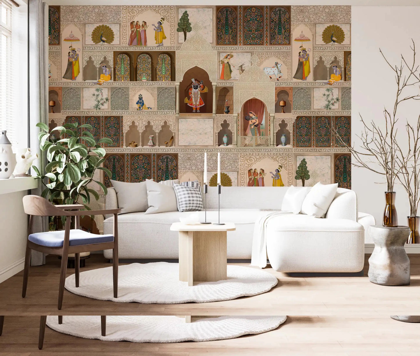 Indian Palace Narrative Wall Mural