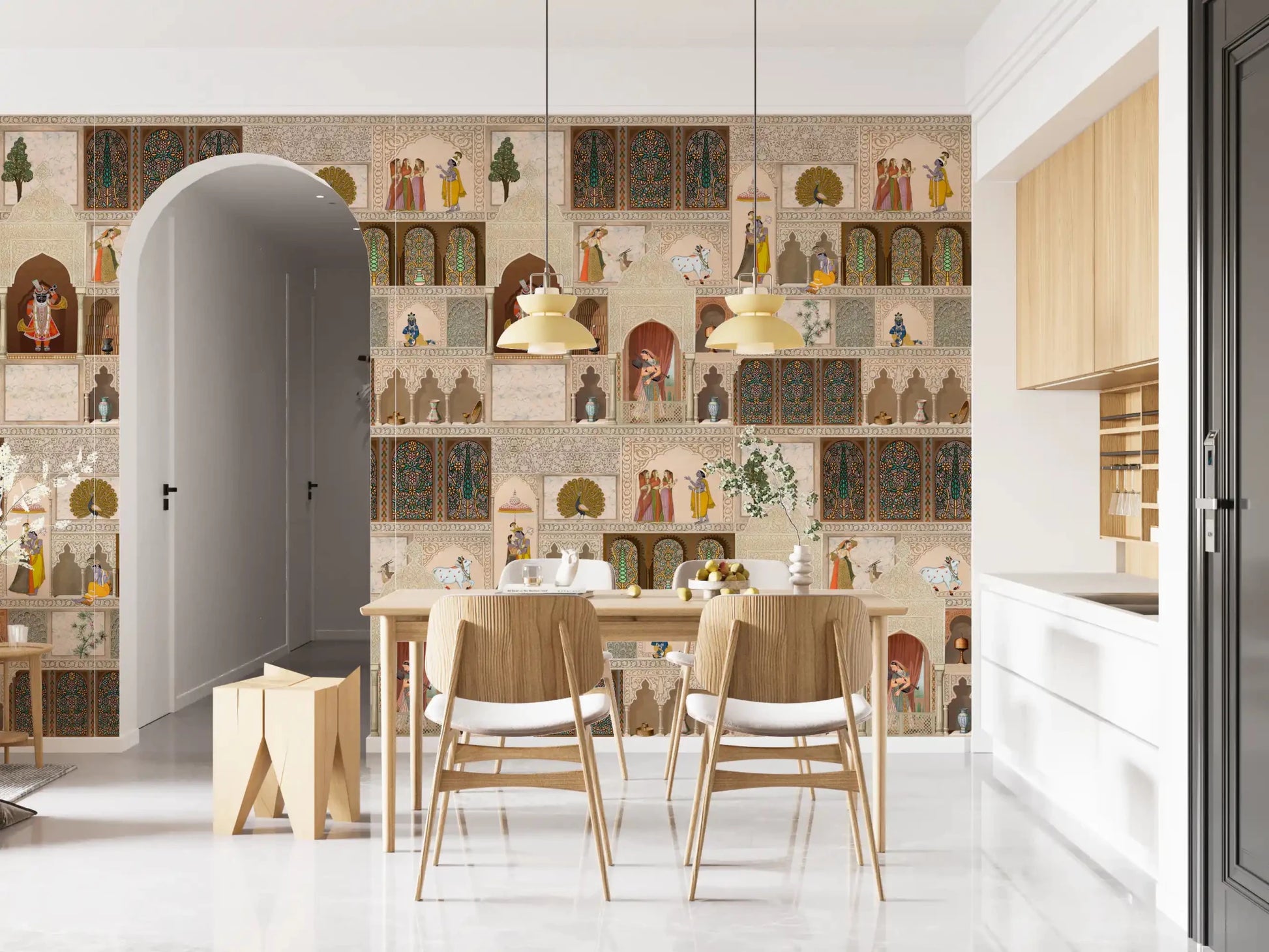 Indian Palace Narrative Wall Mural