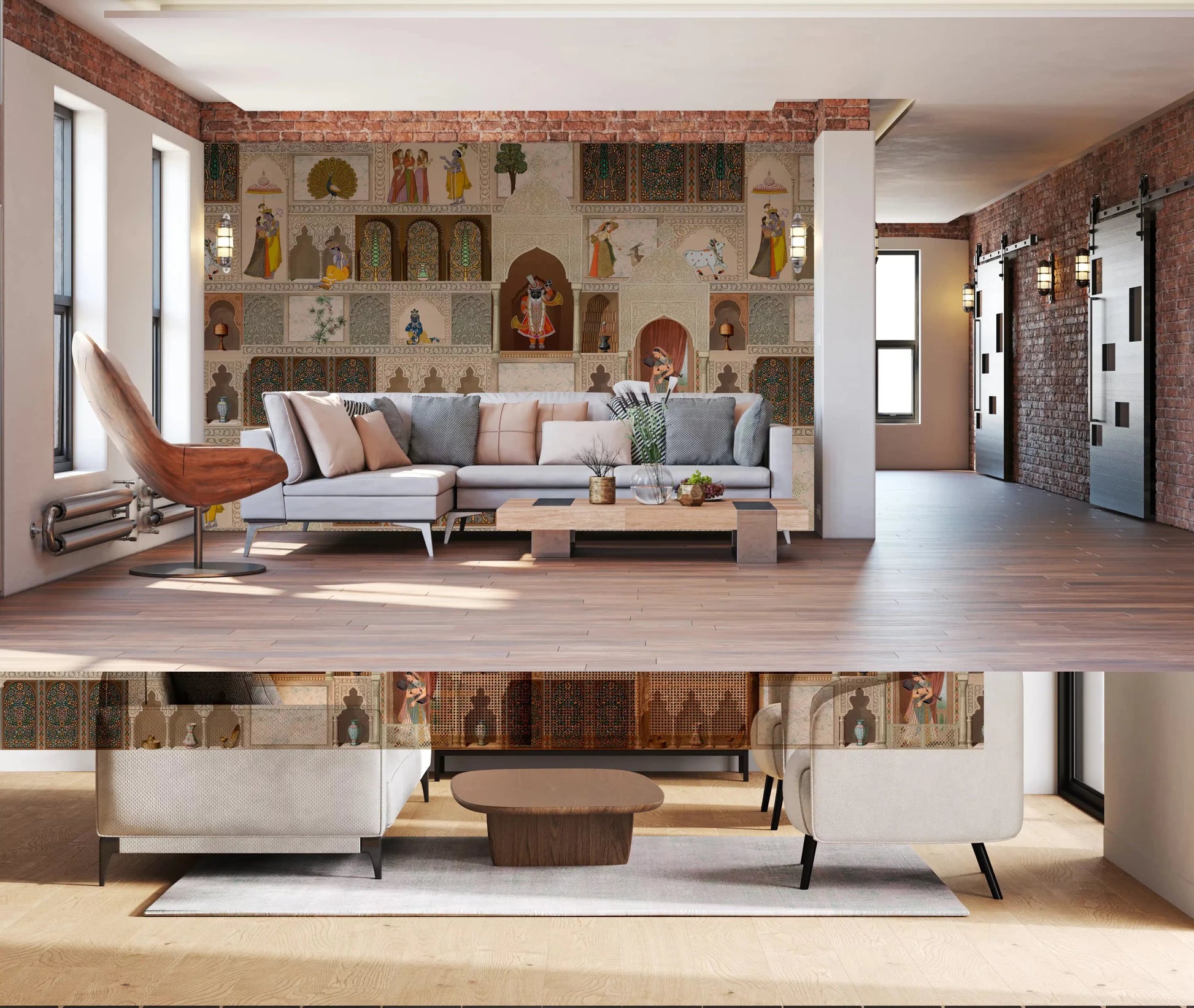 Indian Palace Narrative Wall Mural