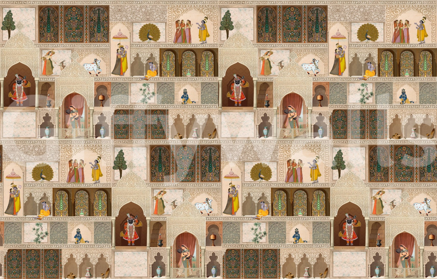 Indian Palace Narrative Wall Mural