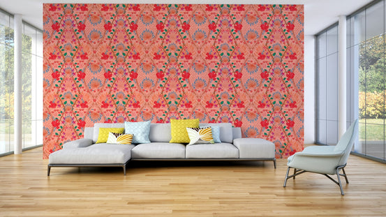 Vibrant floral wall mural GD799
