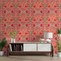 Bright red flower wallpaper GD799
