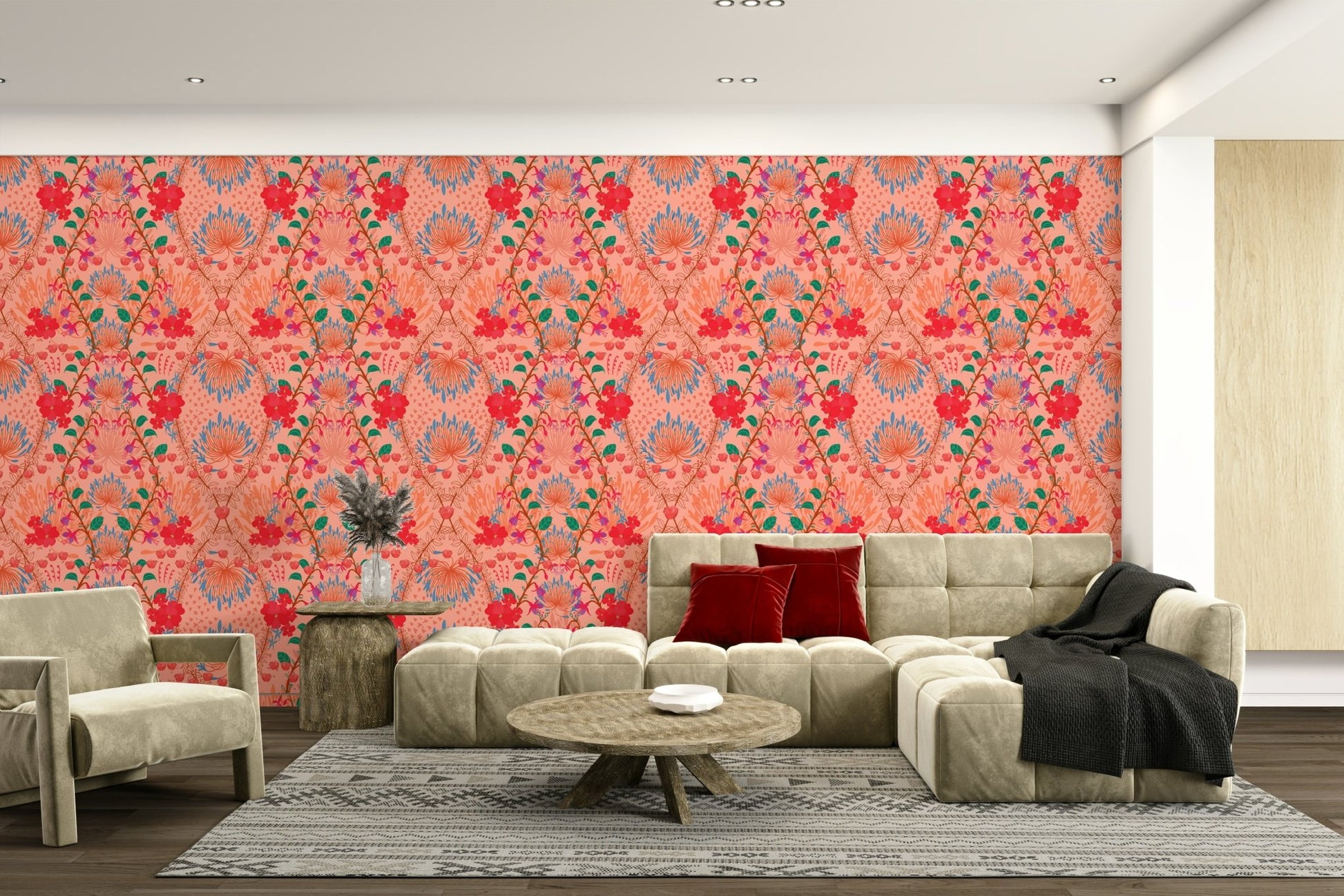 Coral and peach wallpaper GD799
