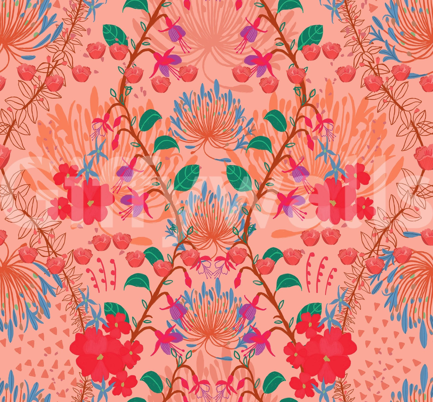 Lively flower wallpaper mural GD799
