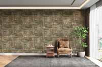 Ethnic horses and homes wall covering

